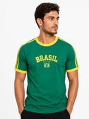 Camiseta Retrô Brasil Bordada bandeira
