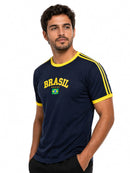 Camiseta Retrô Brasil Bordada bandeira