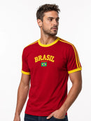 Camiseta Retrô Brasil Bordada bandeira
